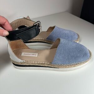 See by Chloé Blue and‎ Black Glyn Espadrille Flats Size 39